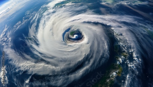 Super Typhoon on satellite image for outer space photo