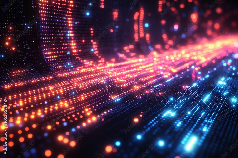 Abstract background with blue and red glowing lights. Abstract background with blue and red glowing lights.