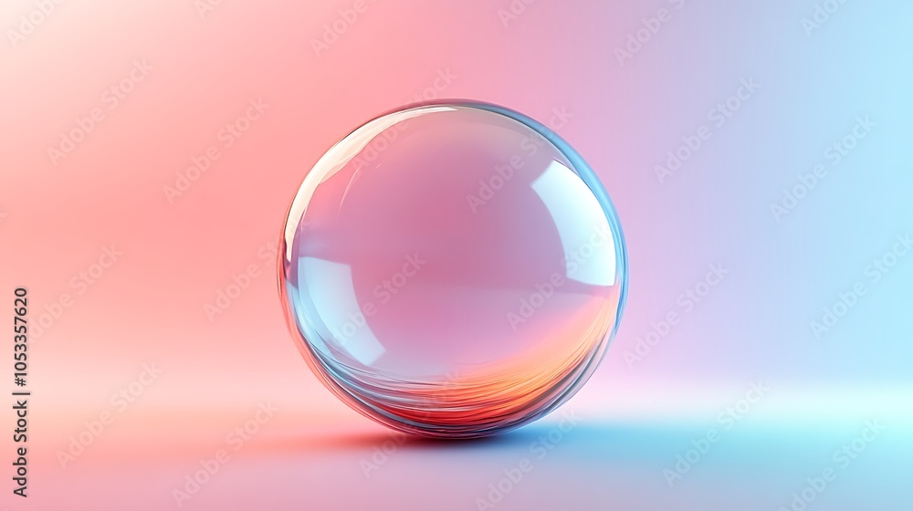 Minimalist modern design with single 3d bubble on gradient background Minimalist modern design with single 3d bubble on gradient background