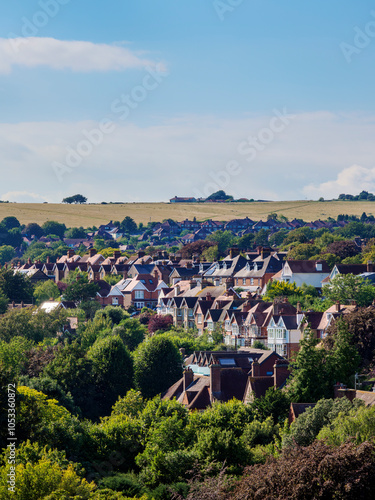 Townscape seen from the castle, Lewes, East Sussex, England, United Kingdom photo