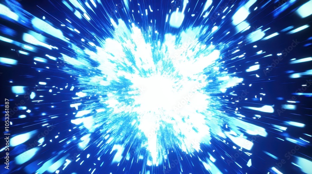 Blue Energy Explosion on Dark Blue Energy Explosion on Dark