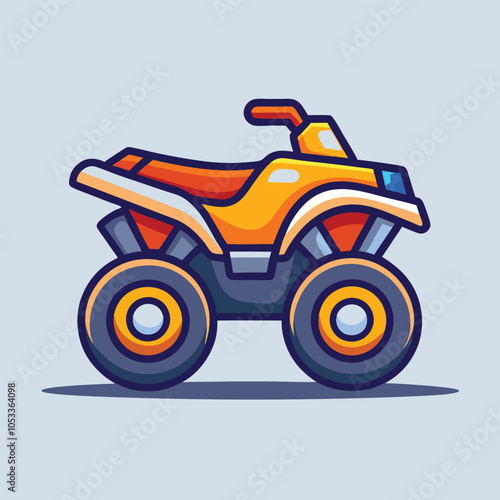 A yellow ATV with big wheels, perfect for off-road adventures.