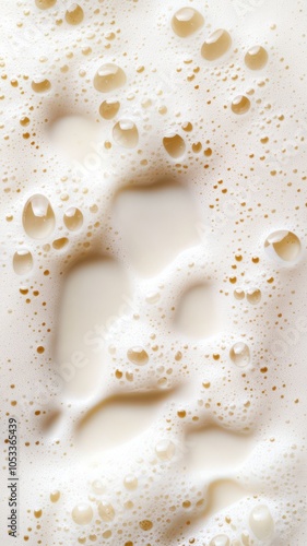 Frothy pasteurized milk with creamy foam, perfect for lattes, desserts, and delightful coffee beverages. photo