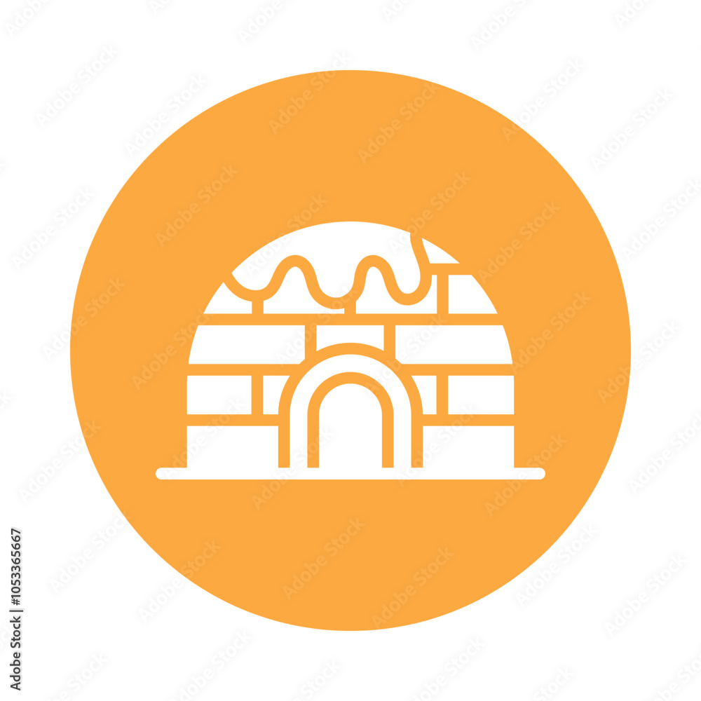 Igloo vector Gylph Circle Design icon. Winter Travelling Symbol on White background EPS 10 File Igloo vector Gylph Circle Design icon. Winter Travelling Symbol on White background EPS 10 File
