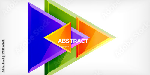 Free Download Abstract background - colorful triangles with 3d effect. Vector Illustration For Wallpaper, Banner, Background, Card, Book Illustration, landing page - GFXLoad