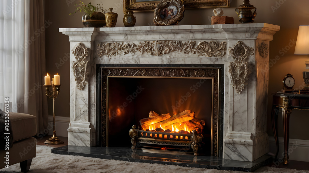 fireplace with burning logs,ai generated fireplace with burning logs,ai generated
