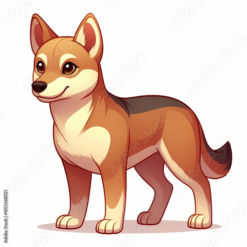 dingo illustration against white background photo