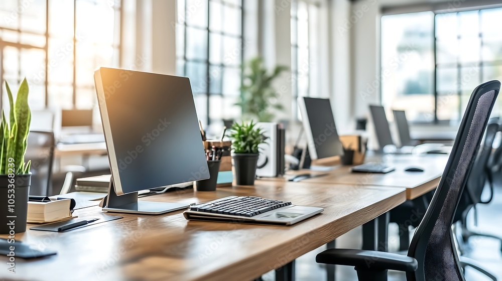 modern office, co-working space, bright and friendly, abstract modern office, co-working space, bright and friendly, abstract