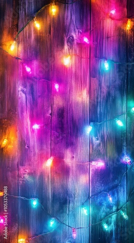 Christmas Lights Decor on Wooden Desk