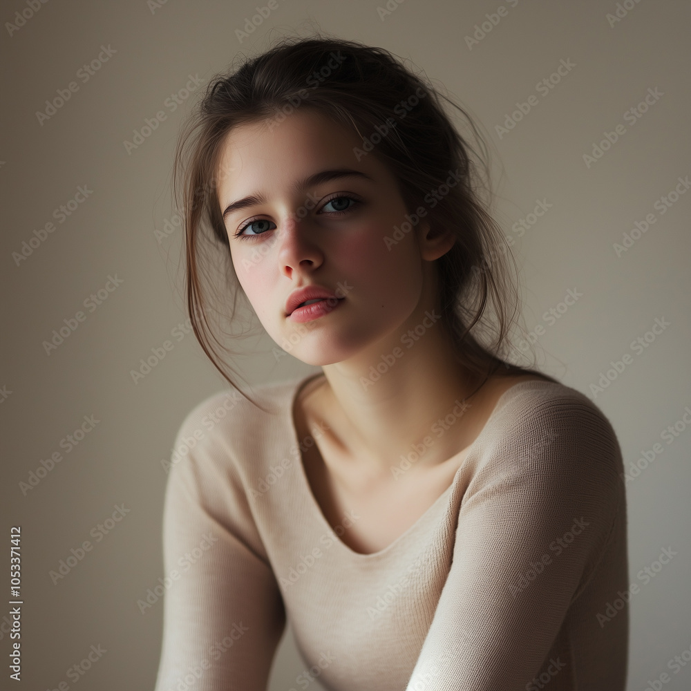 Naklejka premium Soft natural beauty portraits of young women 