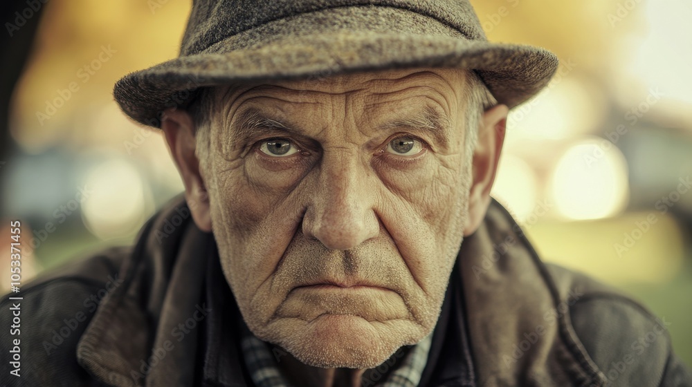 Elderly German man with a hat and a kind look. Elderly German man with a hat and a kind look.