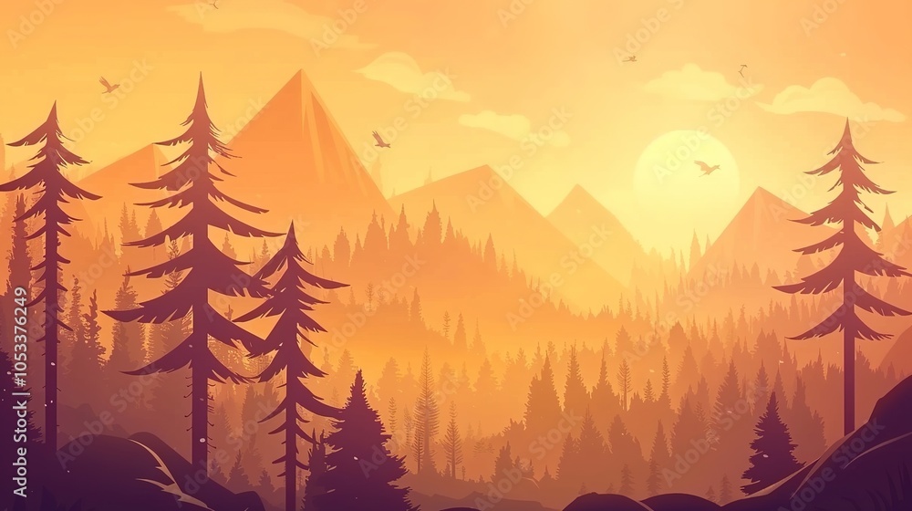 Realistic_mountains_landscape._Morning Realistic_mountains_landscape._Morning