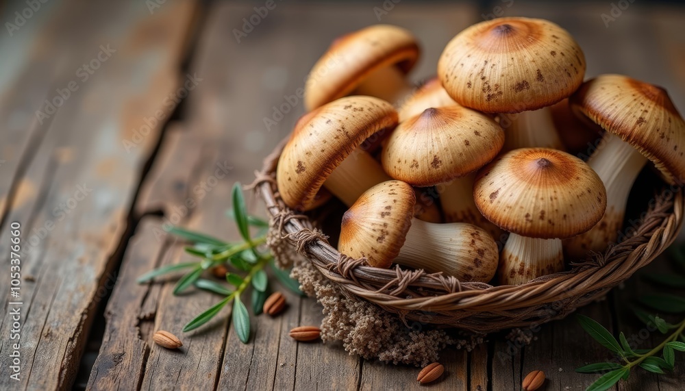 Autumn bounty in a rustic basket Autumn bounty in a rustic basket