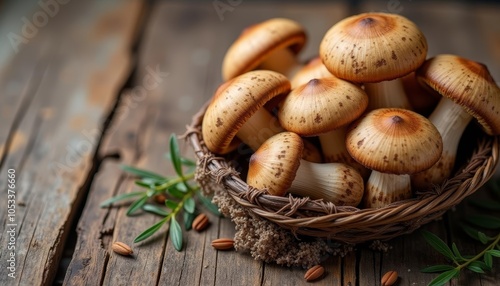  Autumn bounty in a rustic basket