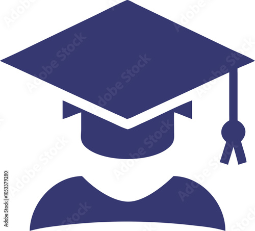 Education head icon vector art illustration