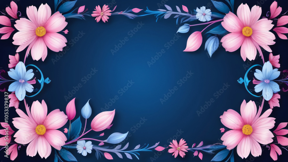 Fototapeta premium frame with flowers