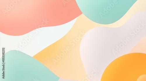 Wallpaper Mural Abstract shapes in soft pastel colors create a calming and modern visual aesthetic. Torontodigital.ca