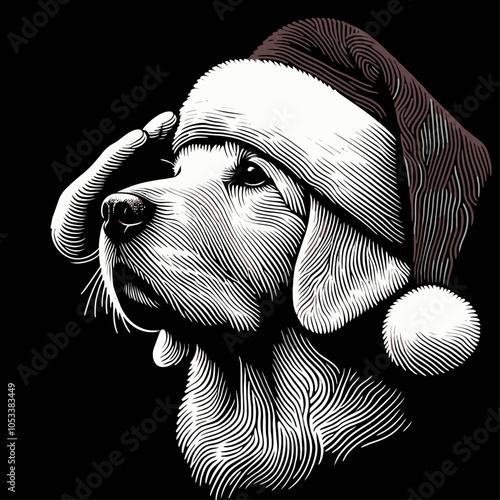 christmas, animal, line art, clipart