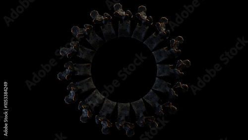 BONES AND SKULLS, black on black, witchcraft, black magic, voodoo, Muerte, death, santa muerte