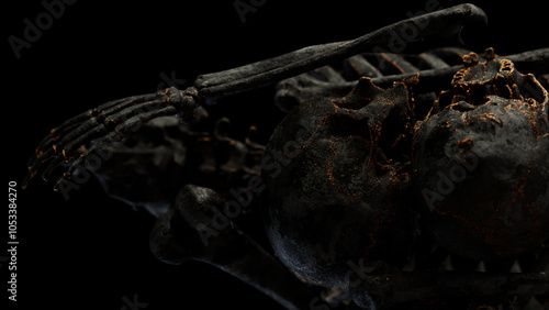 BONES AND SKULLS, black on black, witchcraft, black magic, voodoo, Muerte, death, santa muerte