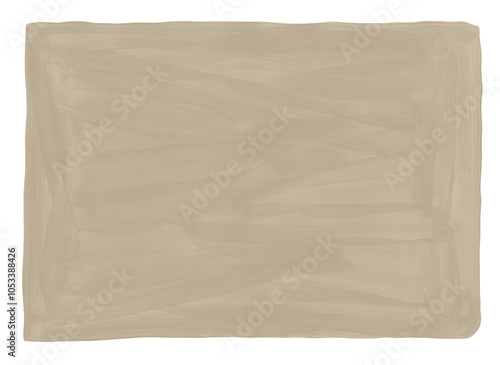 Brush paint texture shape. Textured art drawn template with strokes. Artistic gouache hand painted element on transparent background. Abstract neutral painting in beige, khaki color