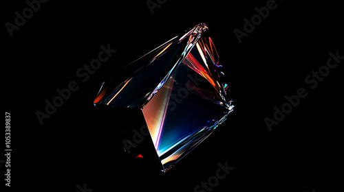 stunning abstract glass prism breaking light into spectrum of colors