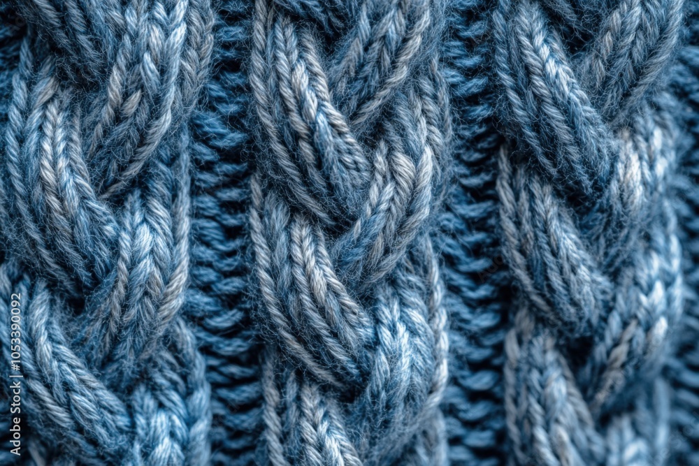 Intricate Blue Knit Patterns: A Close-Up on Textile Artistry Intricate Blue Knit Patterns: A Close-Up on Textile Artistry