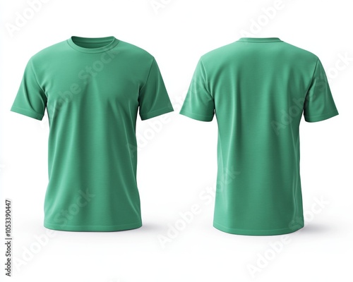 Green Crew Neck T-Shirt with Minimalist Design for Casual Fashion Generative AI