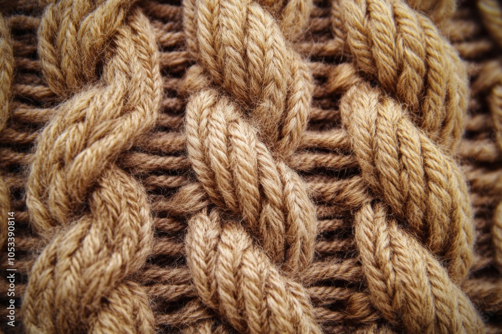 Intricate Textures of Cozy Knitted Fabric in Warm Tones Intricate Textures of Cozy Knitted Fabric in Warm Tones