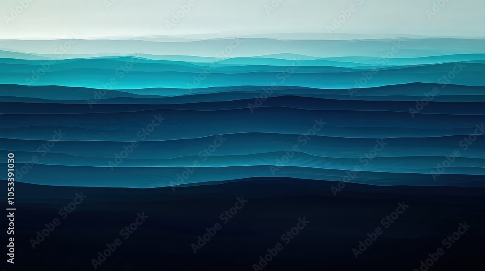 Fototapeta premium A deep ocean-themed abstract blurred background with layers of teal, navy, and cobalt blue blending together, resembling the depths of the sea.