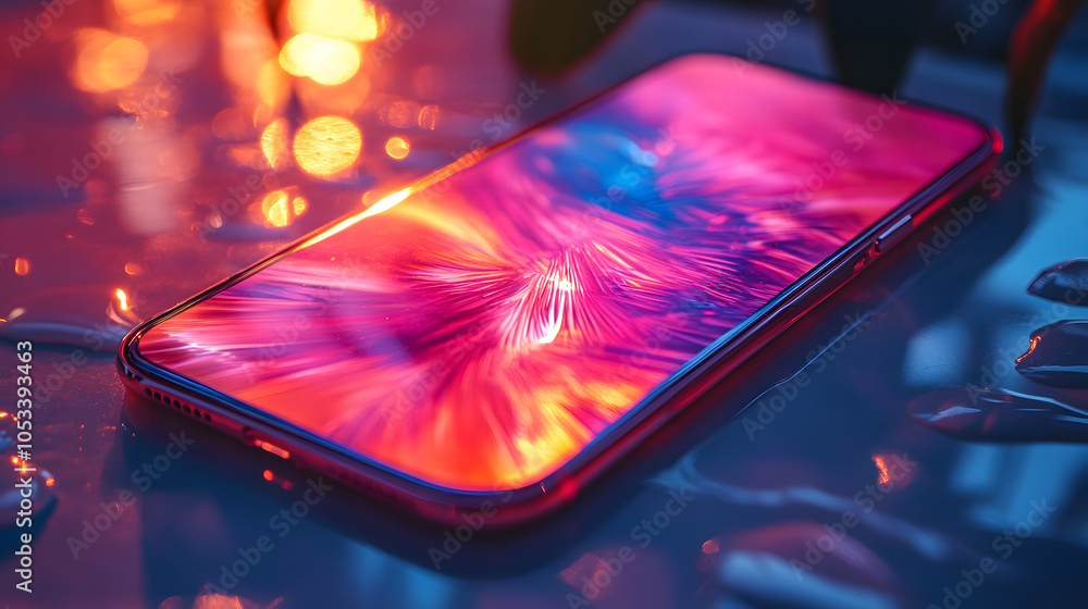 Foldable Smartphone Partially Opened, Showcasing Its Dual-Screen Design and Innovative Technology, Highlighting Modern Mobile Functionality, Flexibility, and the Future of Smart Devices Foldable Smartphone Partially Opened, Showcasing Its Dual-Screen Design and Innovative Technology, Highlighting Modern Mobile Functionality, Flexibility, and the Future of Smart Devices