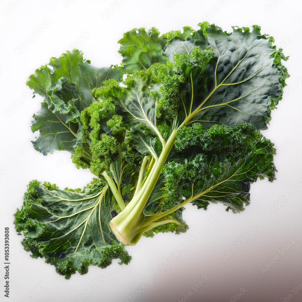 Kale floating or flying isolated white background Kale floating or flying isolated white background