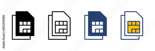 Sim card icon vector. dual sim card icon vector