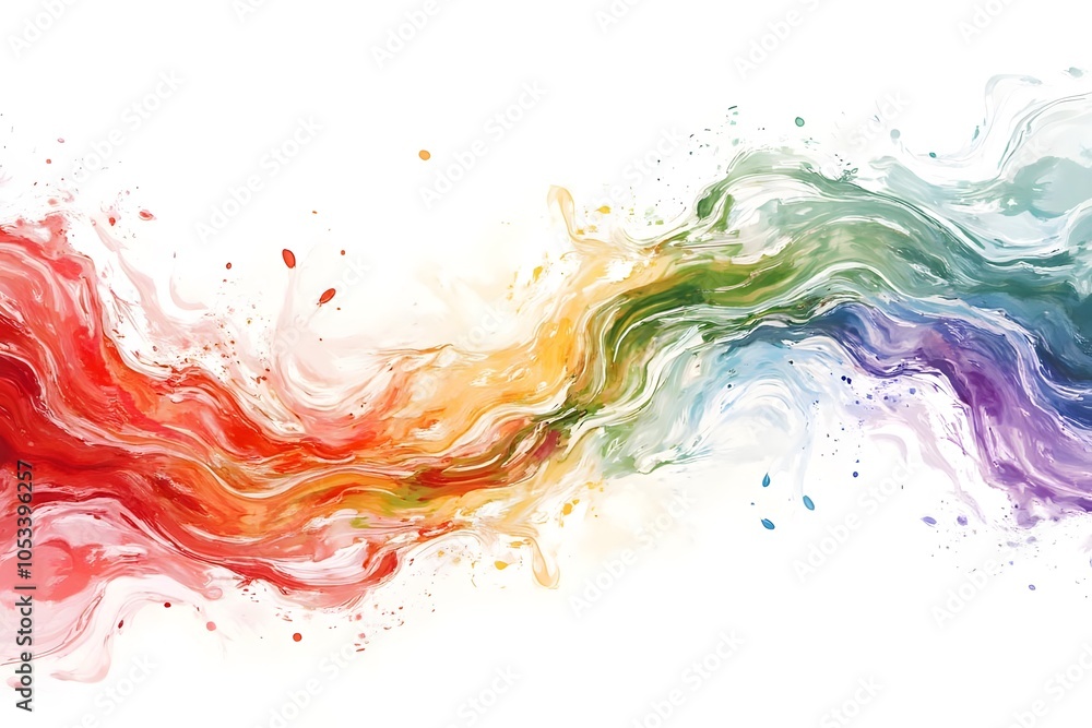 Summer background and banner with water, spray and waves in abstract shapes. Vibrant colors. Dynamic composition of flowing and natural shapes in the color spectrum. Vibrant abstract banner with movin Summer background and banner with water, spray and waves in abstract shapes. Vibrant colors. Dynamic composition of flowing and natural shapes in the color spectrum. Vibrant abstract banner with movin