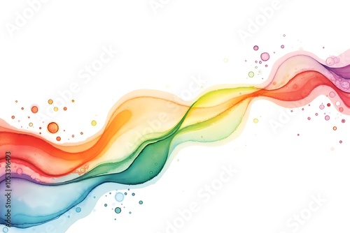 Summer background and banner with water, spray and waves in abstract shapes. Vibrant colors. Dynamic composition of flowing and natural shapes in the color spectrum. Vibrant abstract banner with movin photo