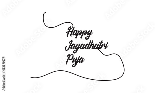 hand writing, text and letting happy happy Jagadhatri puja icon, vector illustration.