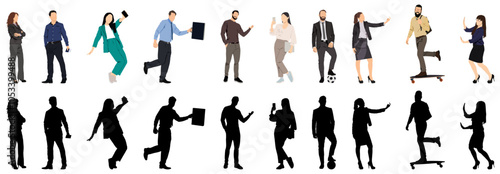 Business People Team Crowd Silhouette Businesspeople Group Human Resources Vector Illustration