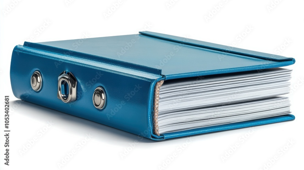 Isolated blue binder on white background Isolated blue binder on white background