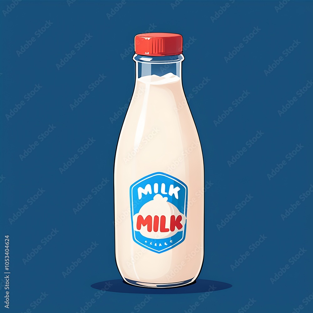 Classic milk bottle mockup on white background Classic milk bottle mockup on white background