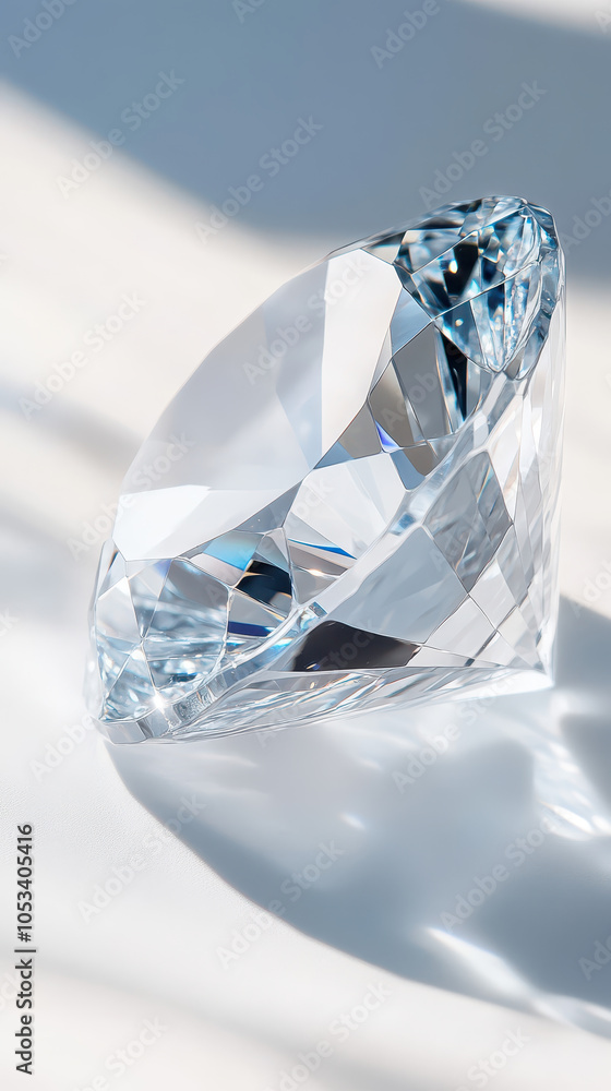A close up of a brilliantly faceted diamond stone reflecting light and sparkle A close up of a brilliantly faceted diamond stone reflecting light and sparkle