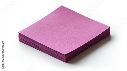 Isolated purple sticky note on white background