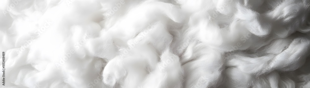 White Fluffy Cotton Material Close-Up White Fluffy Cotton Material Close-Up