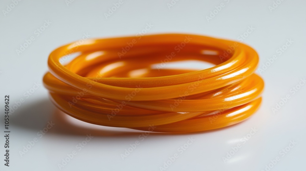 Isolated orange rubber band on white background Isolated orange rubber band on white background