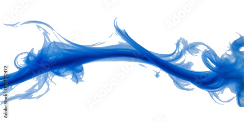 Vibrant blue Full frame of forms and textures of an explosion of powder smoky wave isolated Spraying abstract acrylic paint

