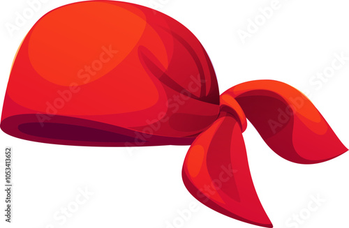 Cartoon pirate bandana hat of corsair sailor kerchief headwear, vector icon. Caribbean pirate red bandanna hat of boatswain corsair and skipper or seaman buccaneer kerchief of marine seafarer costume