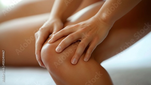 A person massaging their calf to ease muscle cramps and soreness.