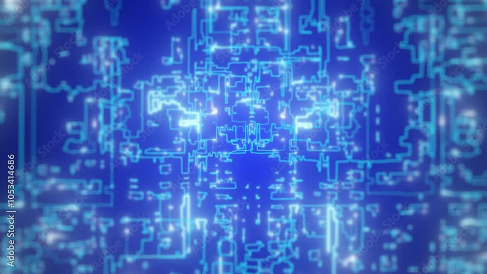 sci-fi futuristic advanced technology background 4k animation, animated hud screen