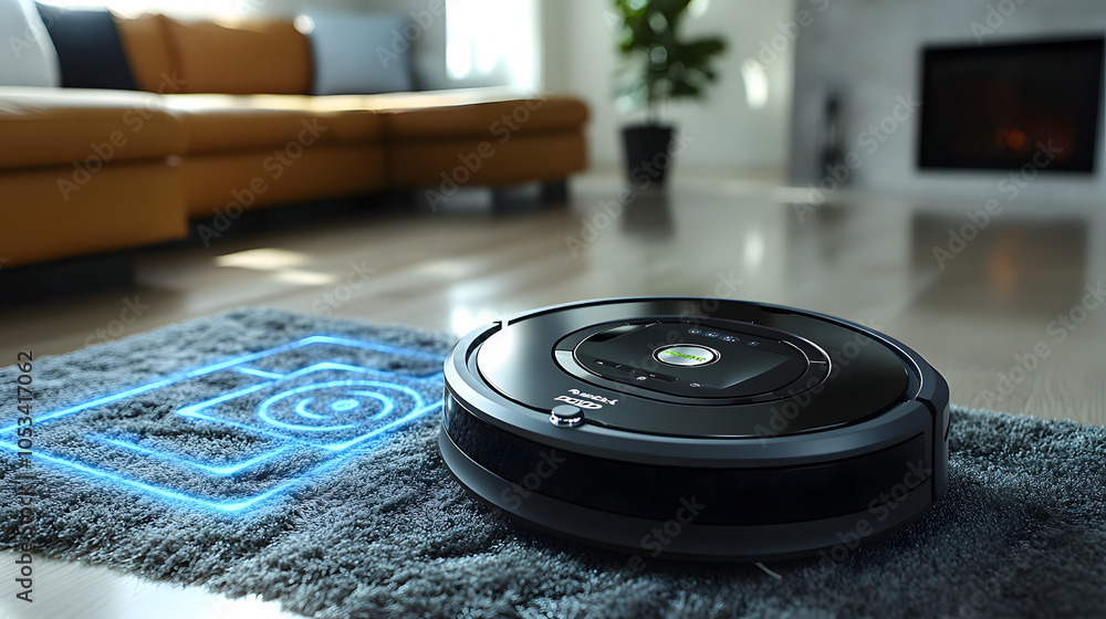 Photo of a Sleek Robot Vacuum Navigating Through a Modern Living Room, Demonstrating Smart Home Technology, Automated Cleaning, and Convenience in a Contemporary Lifestyle Setting
Photo of a Sleek Robot Vacuum Navigating Through a Modern Living Room, Demonstrating Smart Home Technology, Automated Cleaning, and Convenience in a Contemporary Lifestyle Setting