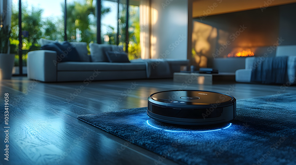 Photo of a Sleek Robot Vacuum Navigating Through a Modern Living Room, Demonstrating Smart Home Technology, Automated Cleaning, and Convenience in a Contemporary Lifestyle Setting
Photo of a Sleek Robot Vacuum Navigating Through a Modern Living Room, Demonstrating Smart Home Technology, Automated Cleaning, and Convenience in a Contemporary Lifestyle Setting
