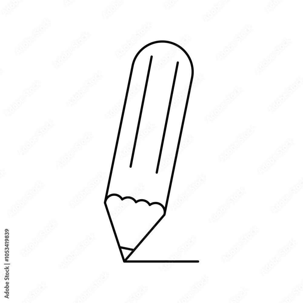 pencil line icon with white background vector stock illustration pencil line icon with white background vector stock illustration